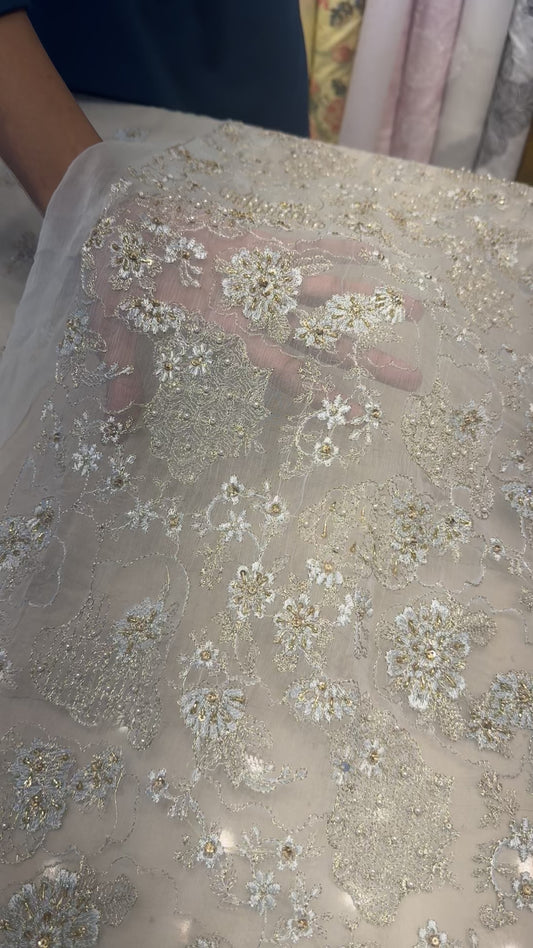Fabareeze Pink Applique Cutwork Hand Embellished