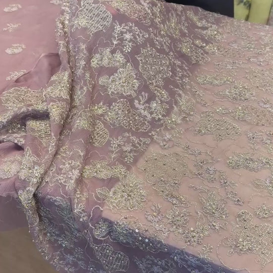 Tea Pink Fancy Chiffon Hand Embellished video