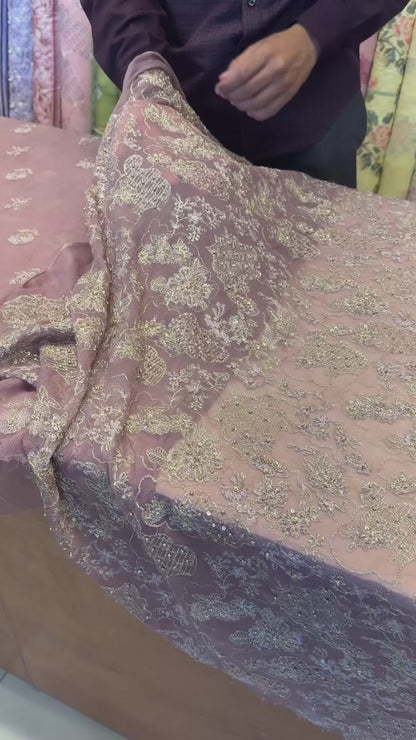 Tea Pink Fancy Chiffon Hand Embellished video
