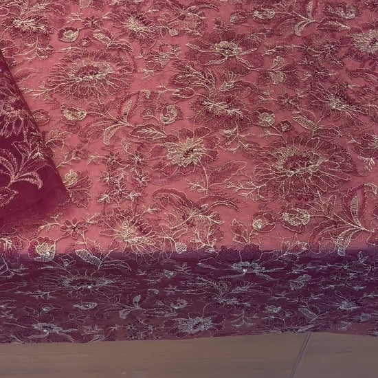 Maroon Fancy Net Hand Embellished video