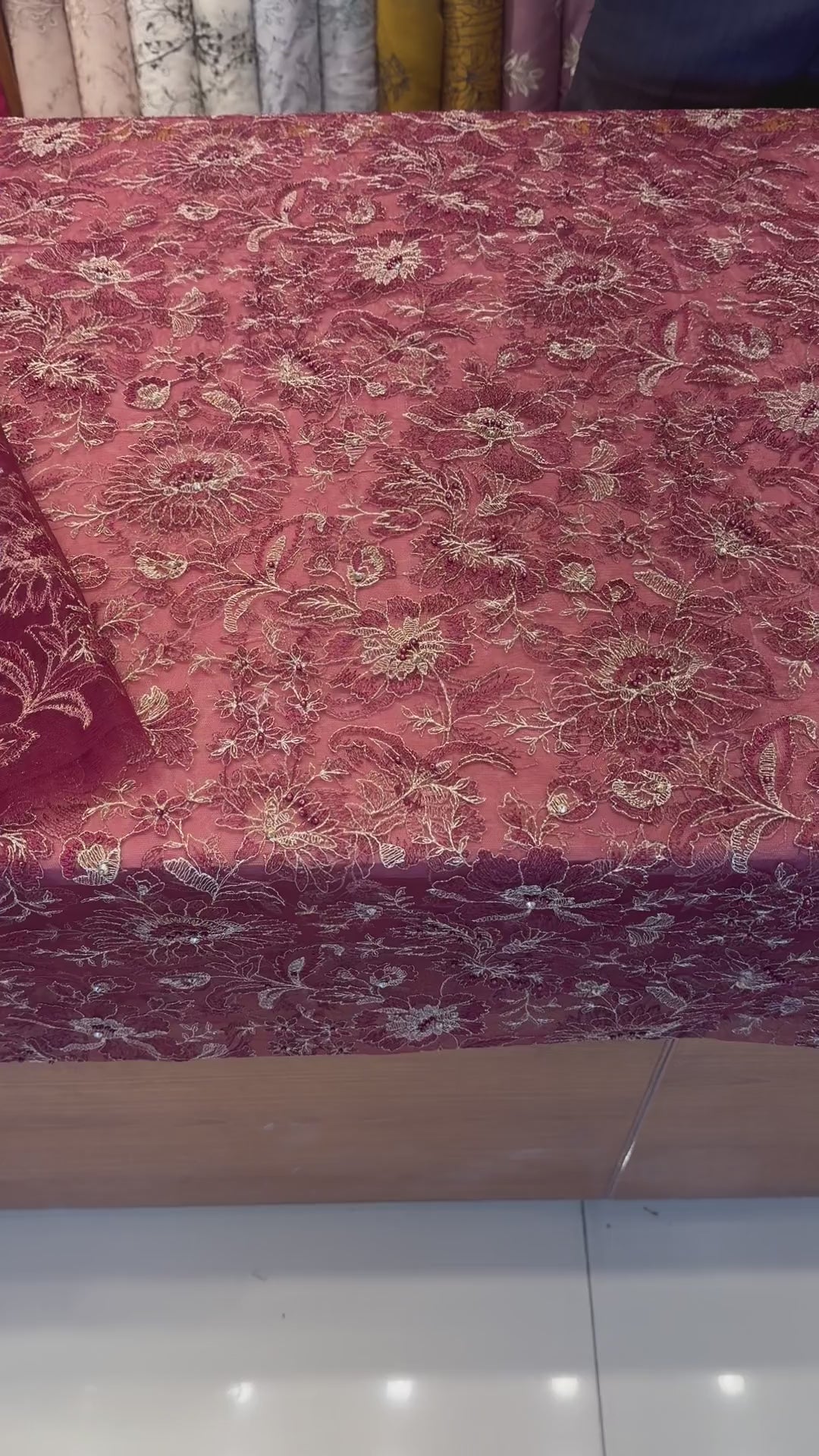 Maroon Fancy Net Hand Embellished video