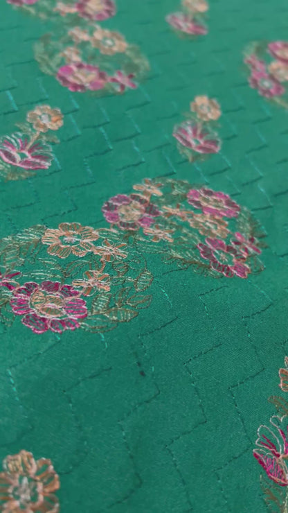 Green Embroidered Karandi