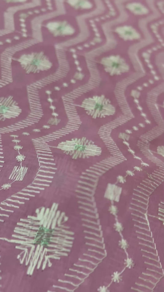 Pink Embroidered Lawn
