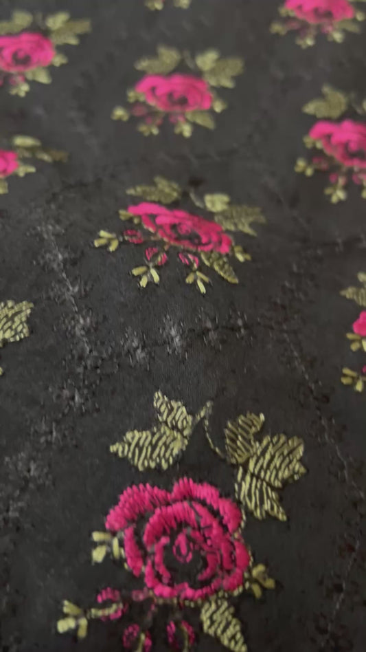Black Embroidered Karandi