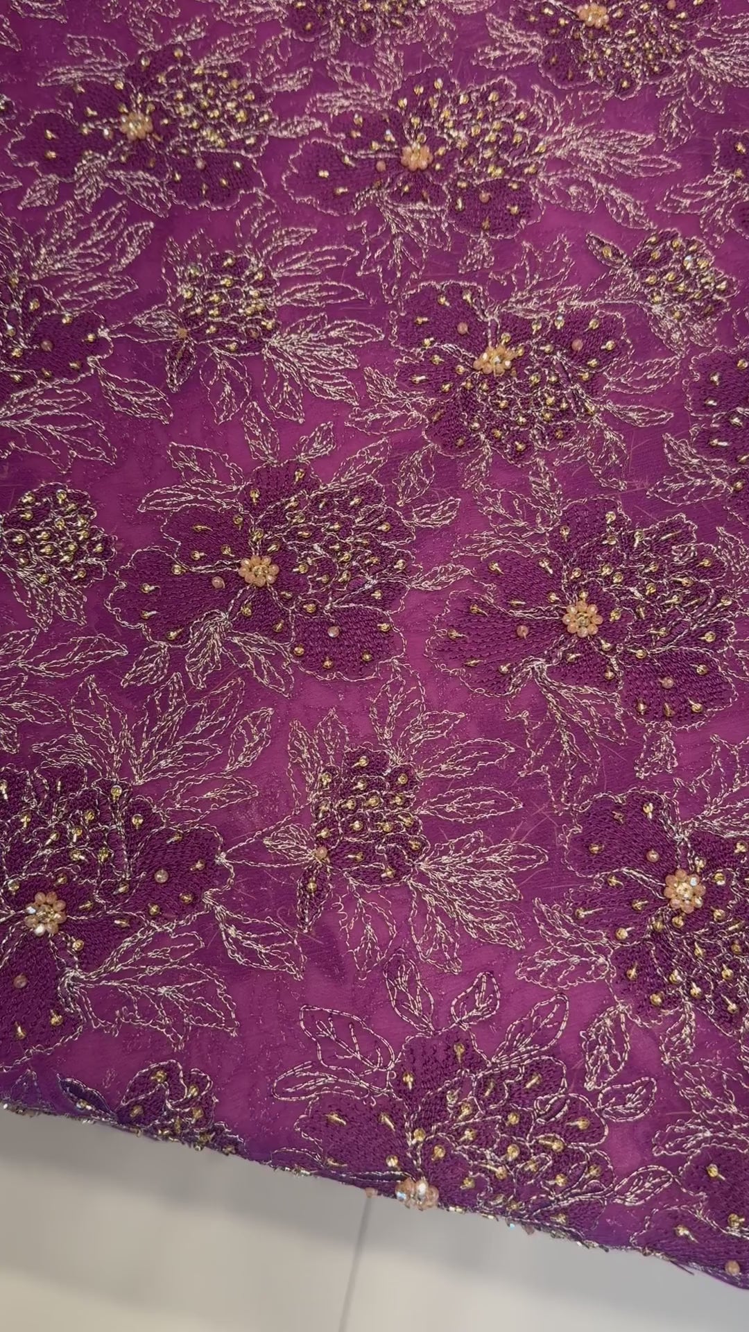 Plum Fancy Chiffon Hand Embellished video