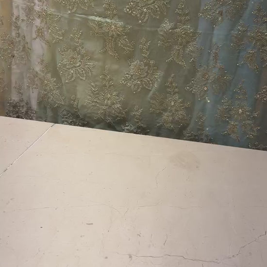 Mint Green Luxury Formal Chiffon - fabric video