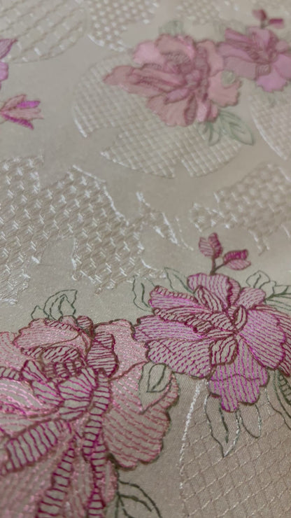 Beige Embroidered Karandi