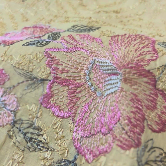 Fabareeze Yellow Embroidered Lawn video