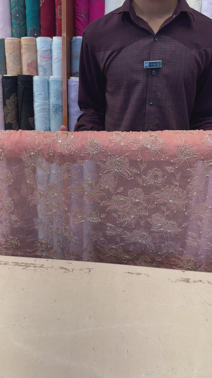 Rose Pink Fancy Chiffon – fabric video