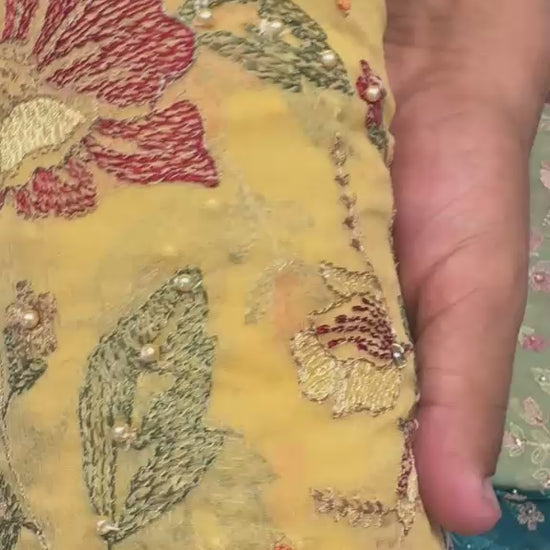 Embroidered chiffon formal collection — fabric video