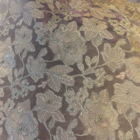 Fabareeze Ivory Applique Cutwork Hand Embellished