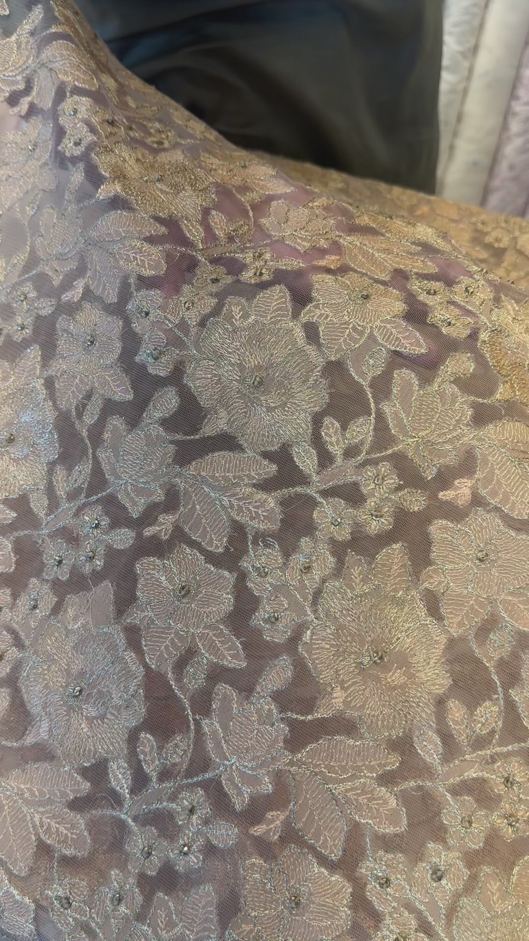 Fabareeze Ivory Applique Cutwork Hand Embellished