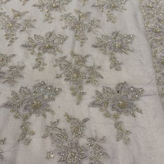 Off White Luxury Formal Chiffon - fabric video