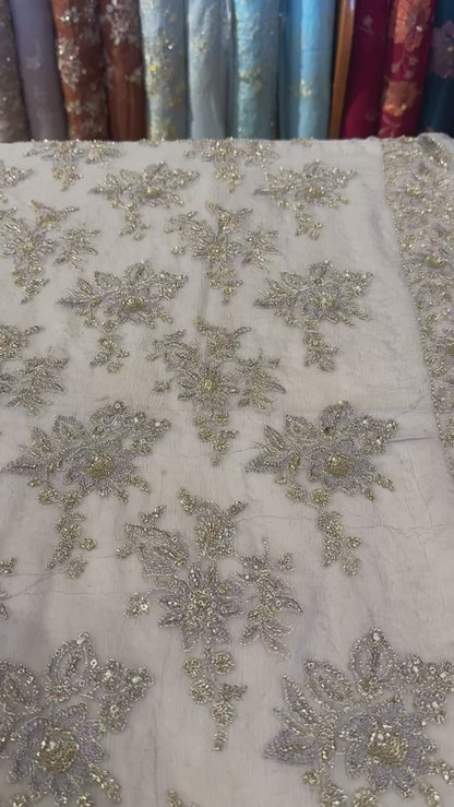 Off White Luxury Formal Chiffon - fabric video