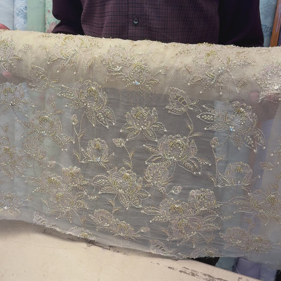 Ivory Fancy Chiffon – fabric video