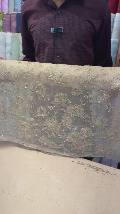 Ivory Fancy Chiffon – fabric video
