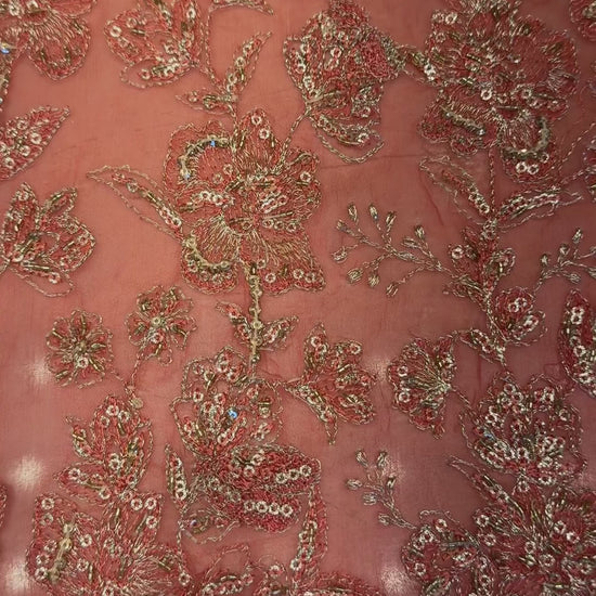 Orange Fancy Chiffon Hand Embellished video