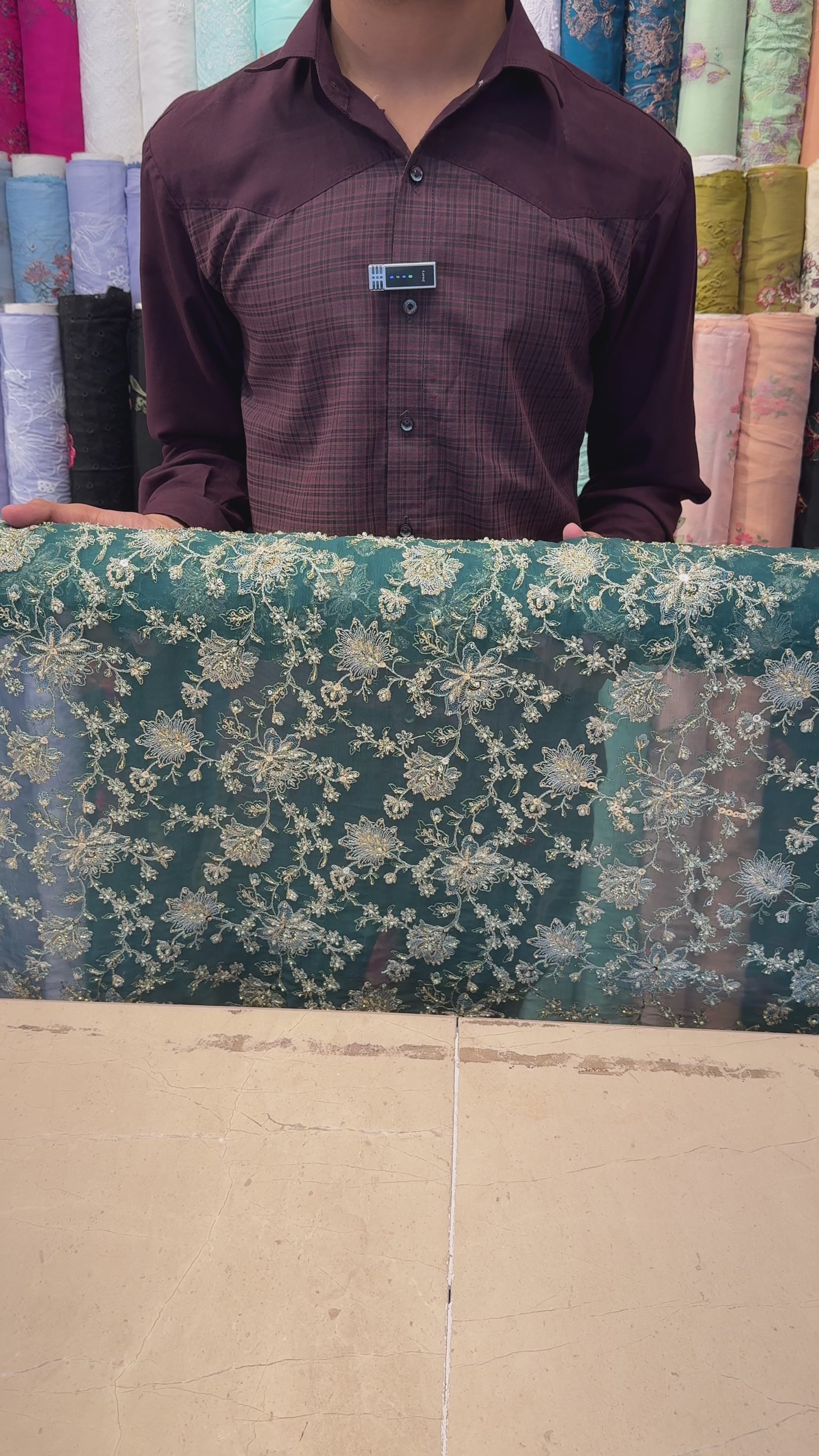 Teal Green Fancy Chiffon – fabric video