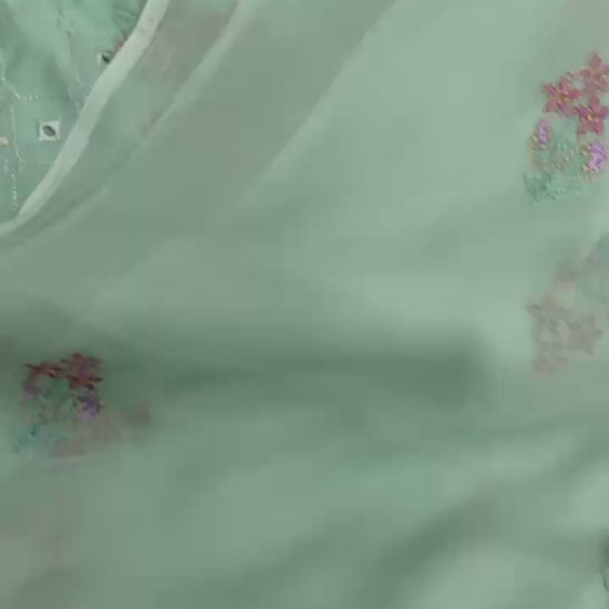 Fabareeze Green 3 PC Lawn Embroidered - close up video