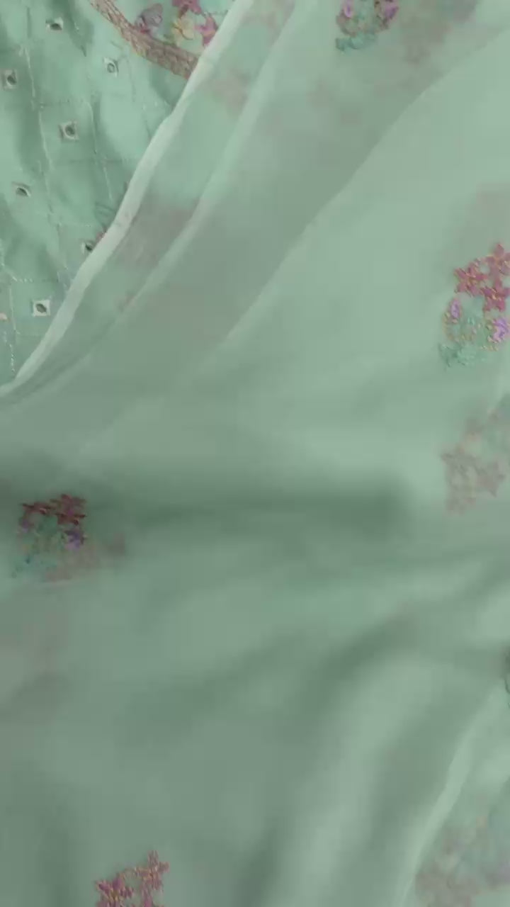 Fabareeze Green 3 PC Lawn Embroidered - close up video