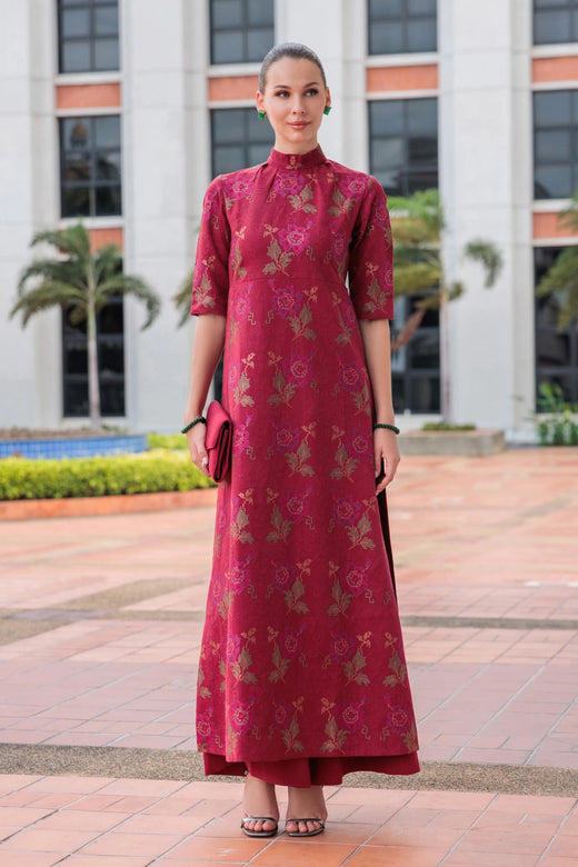 Red Embroidered Karandi