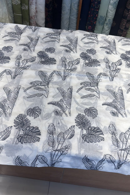 Fabareeze White Embroidered Lawn