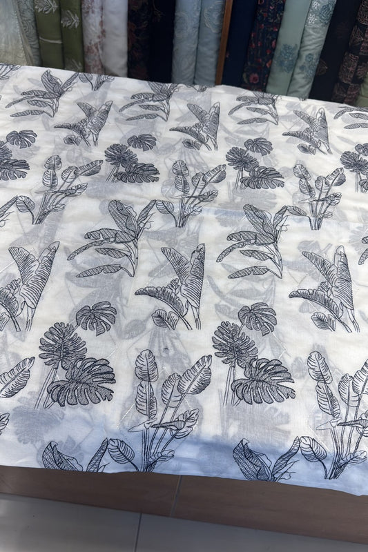 Fabareeze White Embroidered Lawn