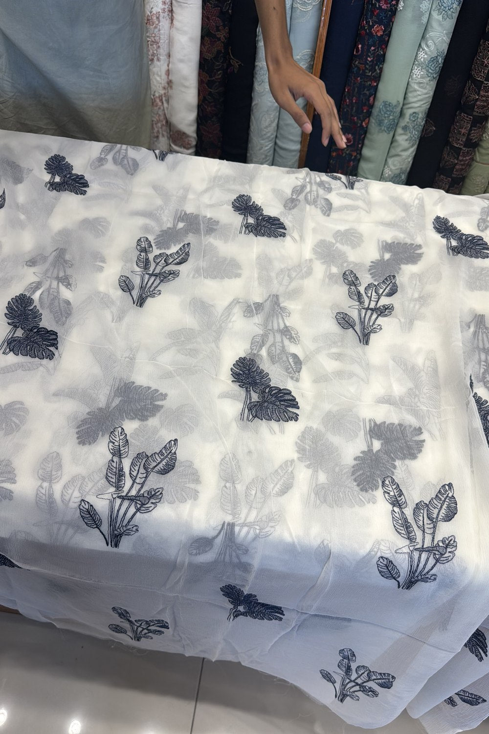 Fabareeze White Embroidered Lawn