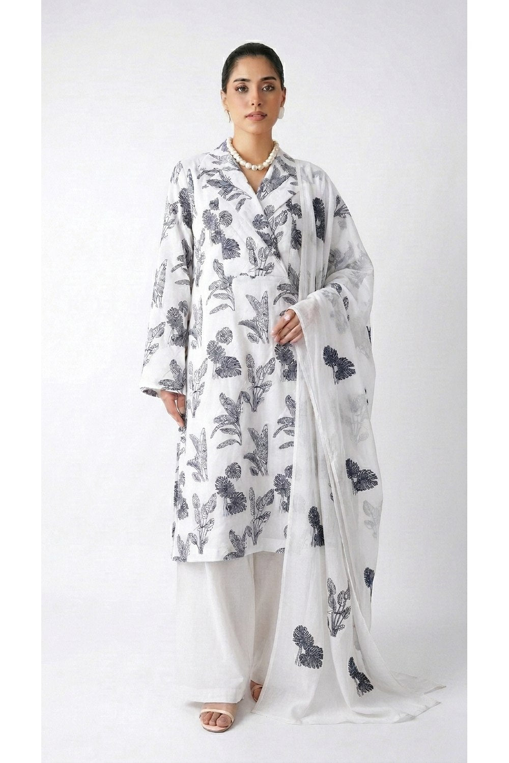 Fabareeze White Embroidered Lawn