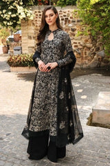 Fabareeze Black 2 PC Lawn Embroidered