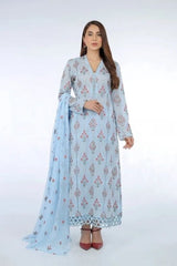 Fabareeze Sky blue 2 PC Swiss Lawn Embroidered