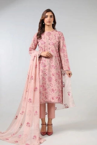 Fabareeze Pink 3 PC Swiss Lawn Embroidered