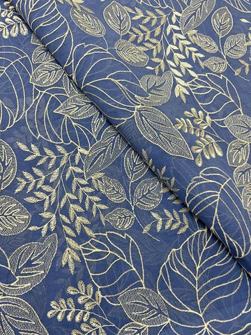 Fabareeze Blue 3 PC Swiss Lawn Embroidered