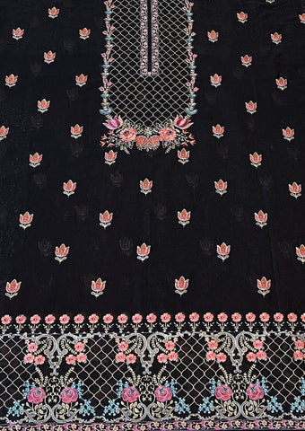 Fabareeze Black 3 PC Swiss Lawn Embroidered